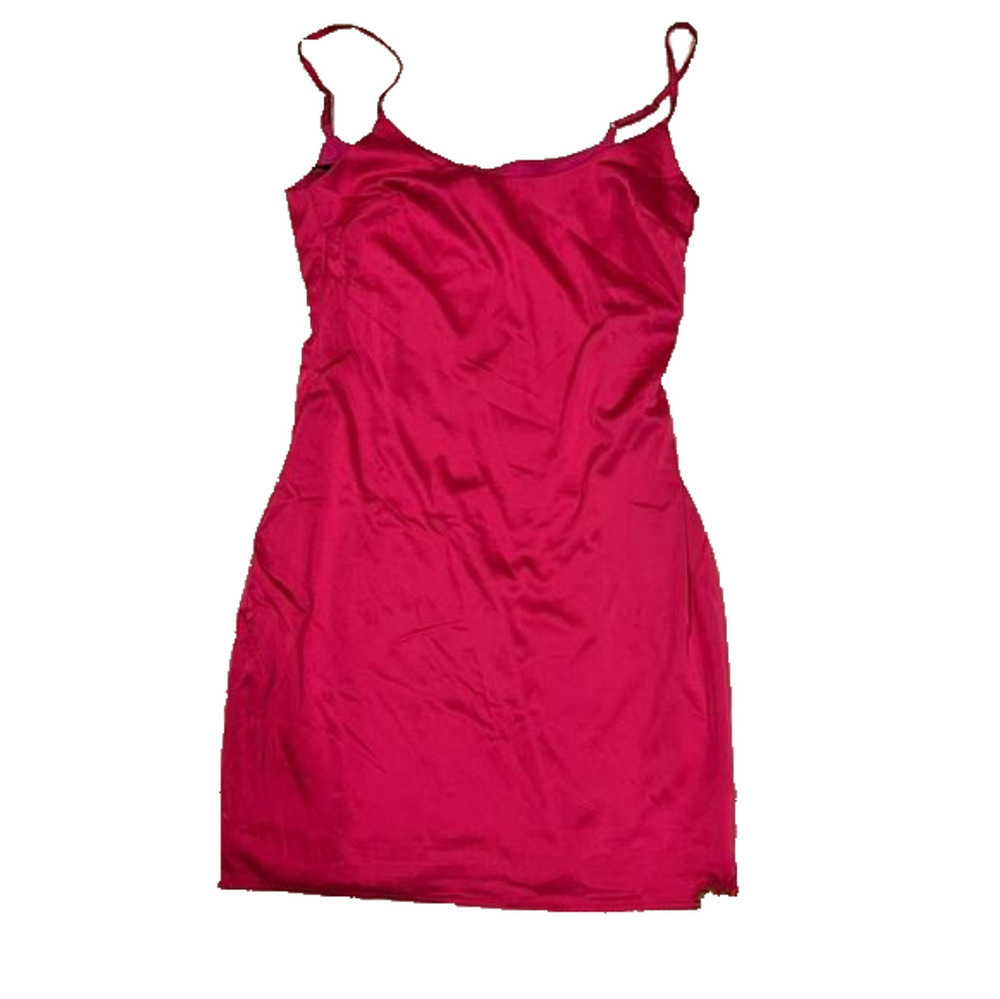 MISGUIDED satin hot pink dress!